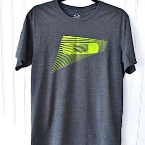 OAKLEY Regular Fit Gray/Green Logo Men's T-Shirt size Medium
